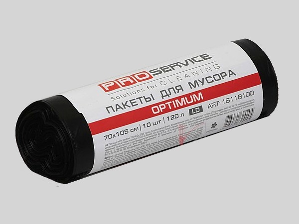 Пакет для сміття 120л 10шт чорний OPTIMUM 161181 LD_2