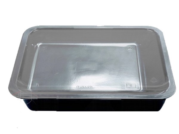 Контейнер РР 227х178х50мм чорний с прозор. кришкою 10шт Т1 А 25917_1