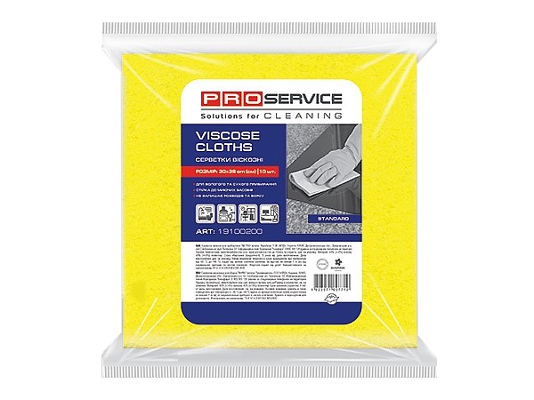 Серветка віскозна 30х38см 10шт жовта PRO 19100202_1