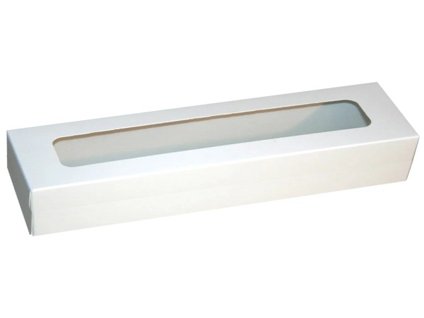 Коробка картон. пенал з віконцем білий склад. 270х60х50мм 100шт СХ_1