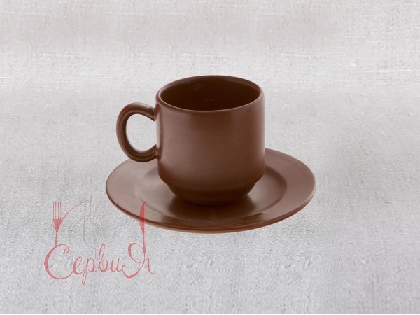 Чашка+блюдце 100мл  22Е768-01 коричн.(Латвия)_3