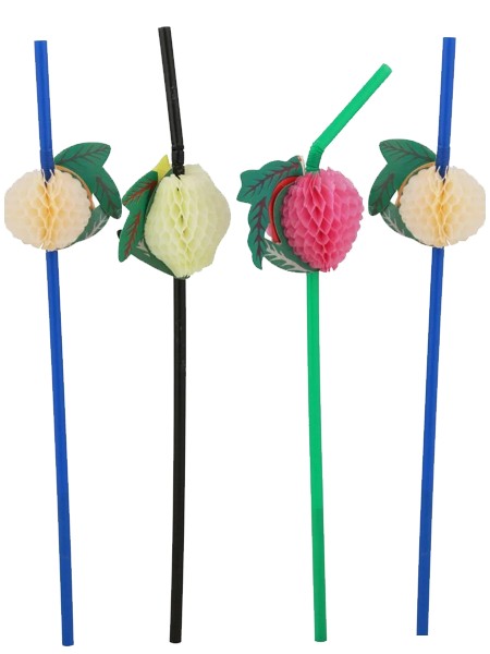 Соломка "Фрукти" 21смх4,8мм зі згином чорна 100 шт_1