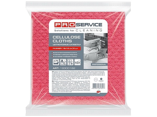 Серветка целюлозна 18х18см 5шт рожева PRO 19300182_1