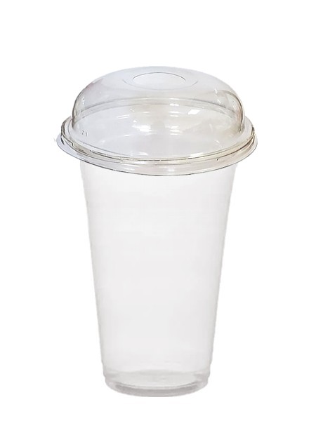 Стакан 500мл з купольною кришкою з отвором 50шт TUР_1
