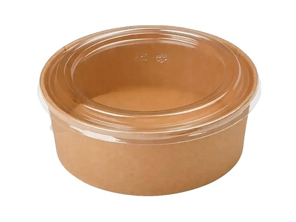 Контейнер папер.д.150, h75мм з прозор.криш. 800мл крафт/крафт 50шт SPT1000KK/T150l_1