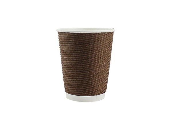 Стакан 180мл паперовий гофра коричневий АР-69 25шт АПХ 122206_1