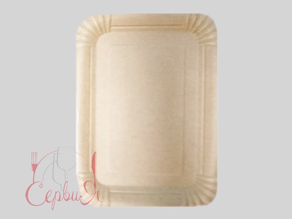 Тарілка картон. 15,5х21,5мм крафт прямокутна 50шт PRO 43116550_2