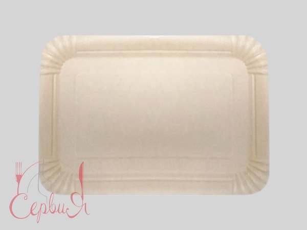 Тарілка картон. 150х220мм крафт 50шт Premium ПП_2