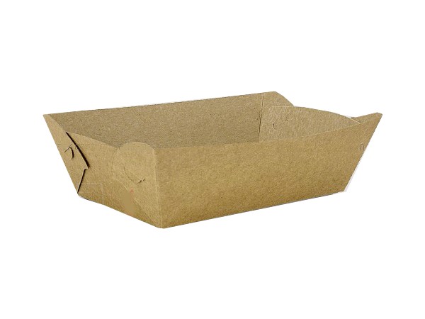 Тарілка-човник папер. 180х100х45мм КРАФТ ламінір. 10шт АПХ 142179_1