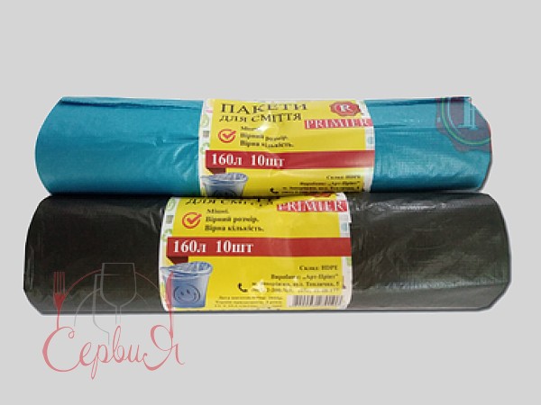 Пакет для сміття 160л 10шт синій/чорний 7717 РСL_2