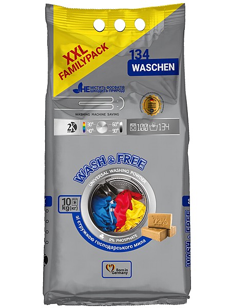 Порошок для прання Універсл 10кг  Wash&Free_1