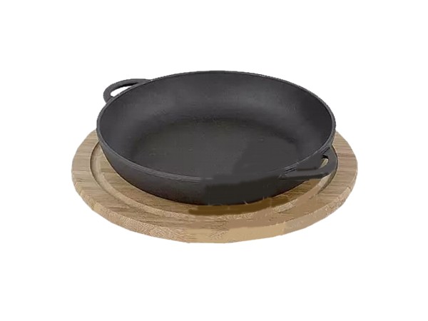 Сковорода д.200мм h35мм литі ручки-вушки порціон. "Термо" чавун_1