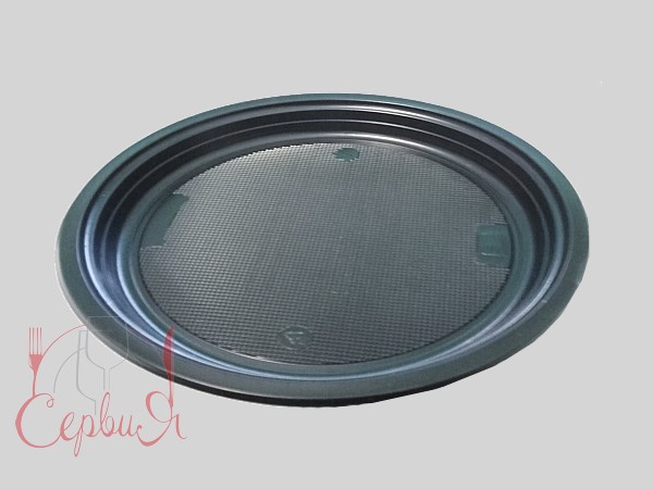 Тарілка 220мм чорна 100шт А_2