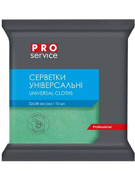 Серветка віскозна 32х38см 10шт зелена PRO 19100208_1