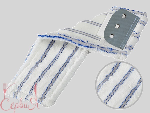 Моп плаский мікрофібра (стрічки 3 на люверси) Standart 40х13см_2