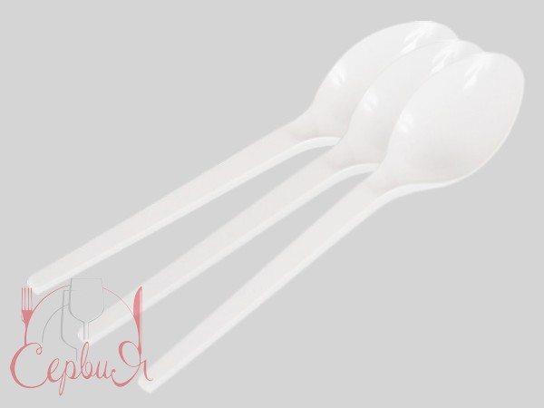 Ложка пластикова біла100шт ПС_2