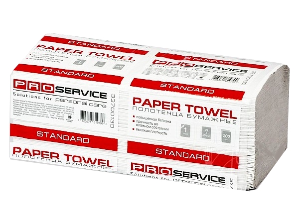 Рушник 1шар Vскладення білий 200шт PRO 33700130_1