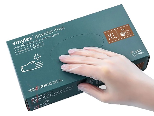 Рукавички вінілові ХL прозорі 100шт СТ_1