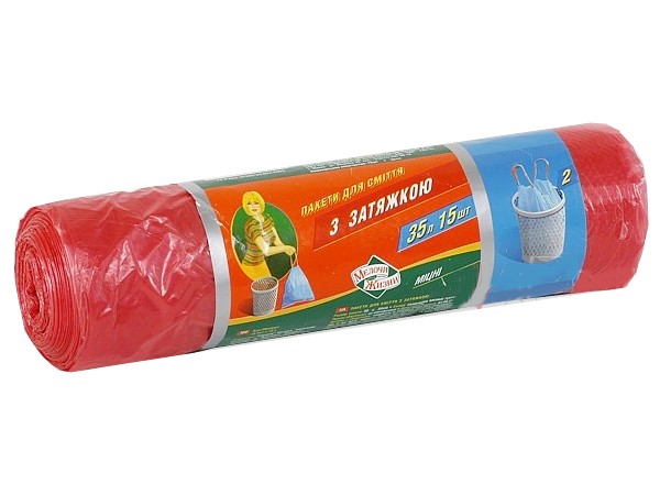 Пакет для сміття 35л 15шт кольоровий з затяжкою МЖ 1846 CD_1
