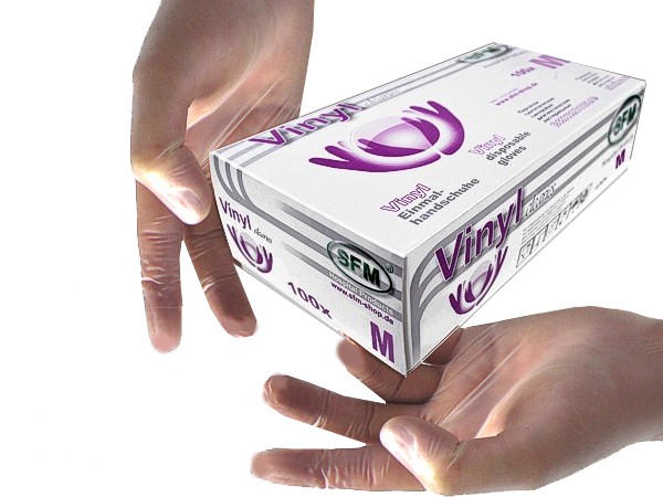 Рукавички вінілові нестерильні М без пудри SFM 100шт 534637_1