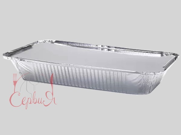 Контейнер з xарчової фольги з пласт.кришкою  960мл SP64L 100шт_2