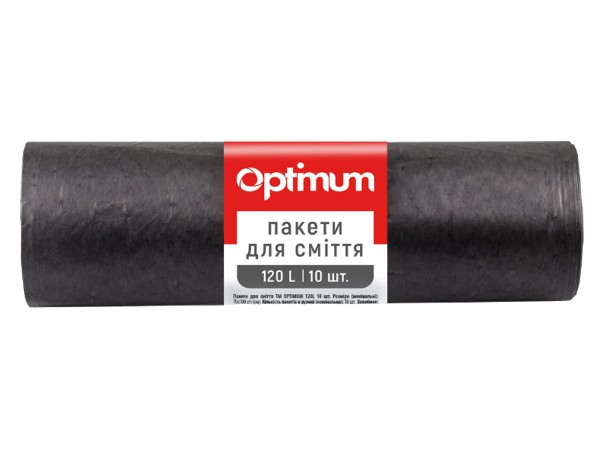 Пакет для сміття 120л 10шт чорний OPTIMUM 16118250 LD_1