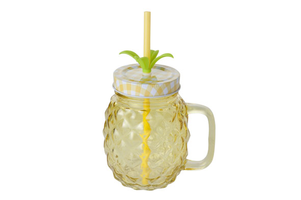 Банка 380мл з ручкою і соломкою "Ананас" C&T 3803630_1