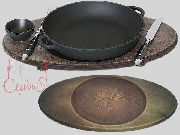 Підставка-піднос дерев'яна овал.36х22см_2