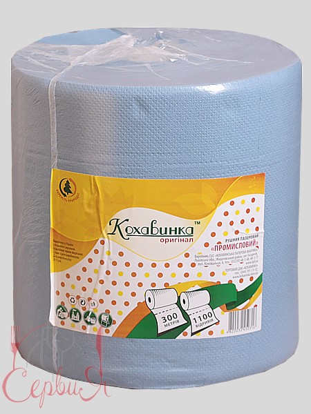 Рушник в рулоні одношаровий синій 300м 28см Кохавинка_3