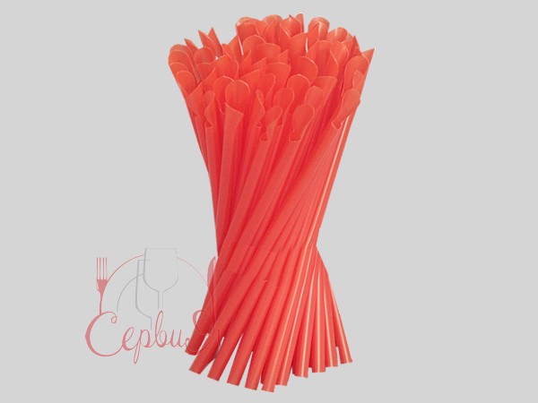 Соломка-лопатка 18смх4,8мм без згину червона 100шт BS_3