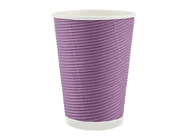 Стакан 430мл паперовий гофра лаванда 25шт АПХ_1