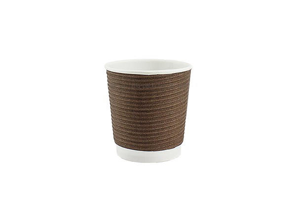 Стакан 110мл паперовий гофра коричневий 25шт АПХ 122194_1