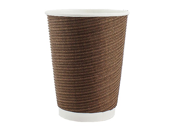 Стакан 430мл паперовий гофра коричневий 25шт АПХ_1