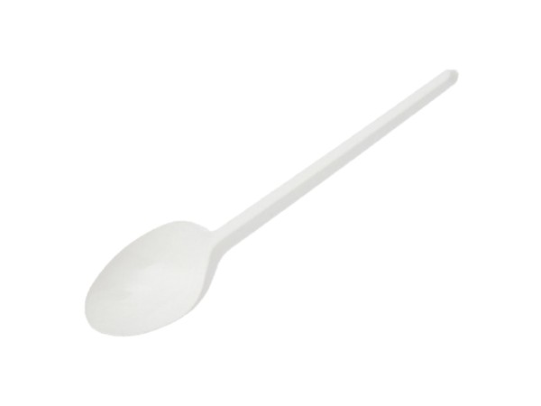 Ложка чайна біла 12см 100шт А_1