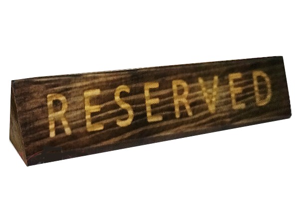 Табличка "RESERVED" 28х5,5х3,5см_1