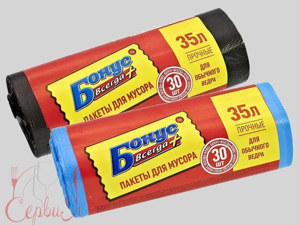 Пакет для сміття 35л 30шт чорний/синій КП 1662_2