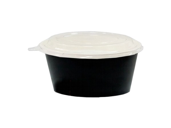 Контейнер папер.д.142, h53мм з прозор.криш. 550мл чорний 10шт 011113/010590_1