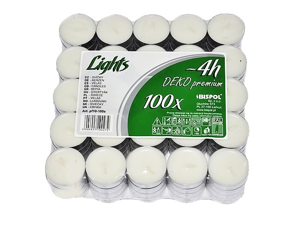 Свічка чайная Bispol 4 години 100шт ОВ_1