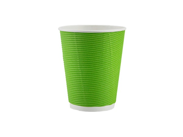 Стакан 270мл паперовий гофра зелений під кришку АР-80 25шт АПХ 122240_1