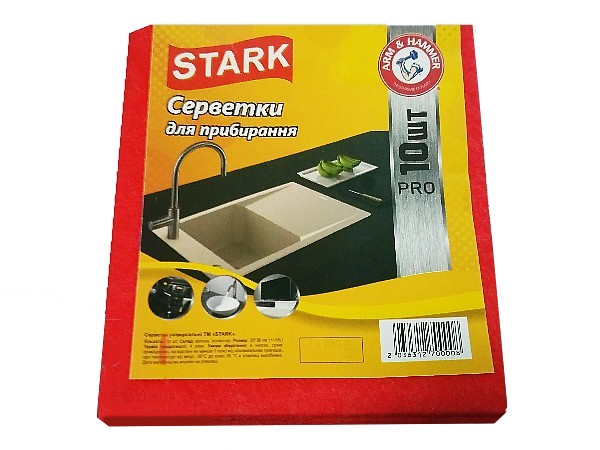 Серветка віскозна 30х38см 10шт червона Srark 5016_1