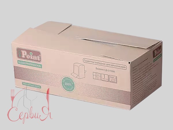 Серветка для діспенсера 21х17см біла 1500шт Point_3