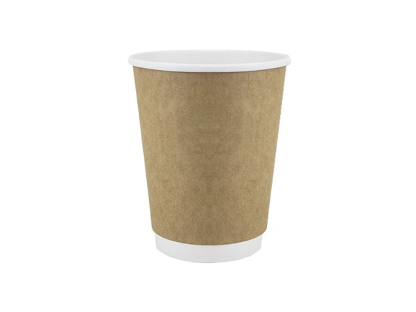 Стакан 340мл паперовий двошаровий Крафт/білий всередині 25шт АПХ 122263_1