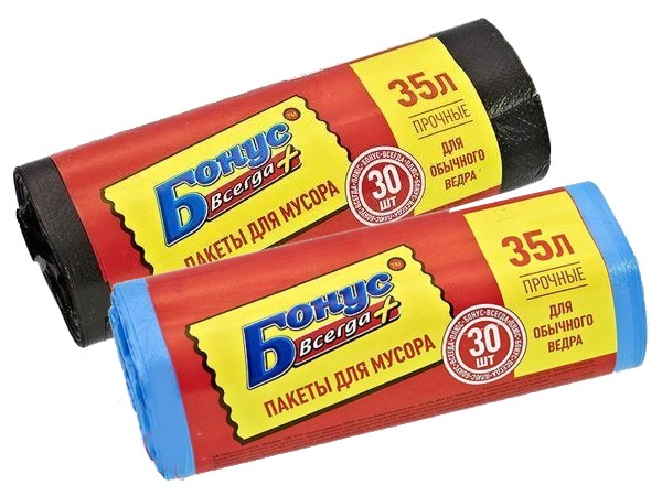 Пакет для сміття 35л 30шт чорний/синій КП 1662_1