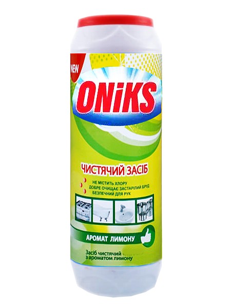 Засіб для чищення та санобробки посуду, кахеля, сантехники Лимон 500г ONIKS_1