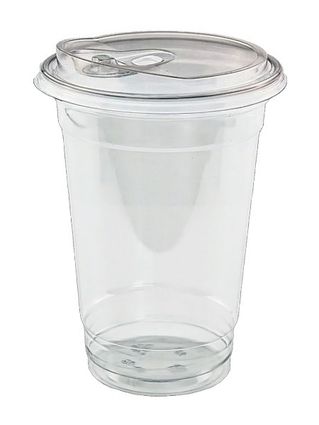 Стакан 500мл з ПЛОСКОЮ кришкою з отвором 100шт ОР_1