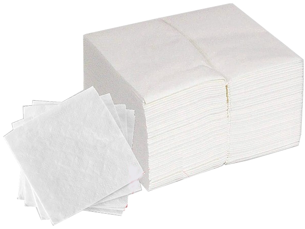 Серветка двошарова біла 1/8 складання 33х33см 100шт NL012 КПК_1
