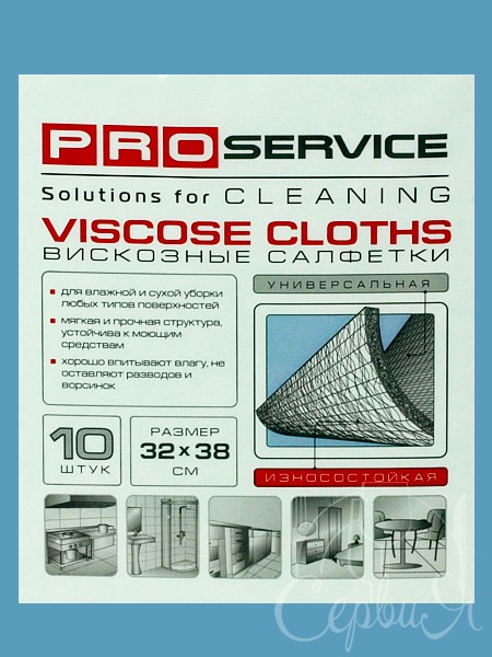 Серветка віскозна 32х38см 5шт синя PRO 19300172_3