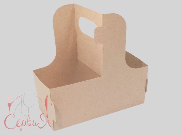 Тримач для стаканів паперових на 2 відділення крафт Євро АПХ 10шт_2