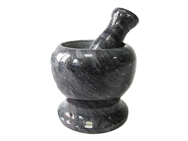 Ступка кам'яна чорна з сірим арт.15201_1