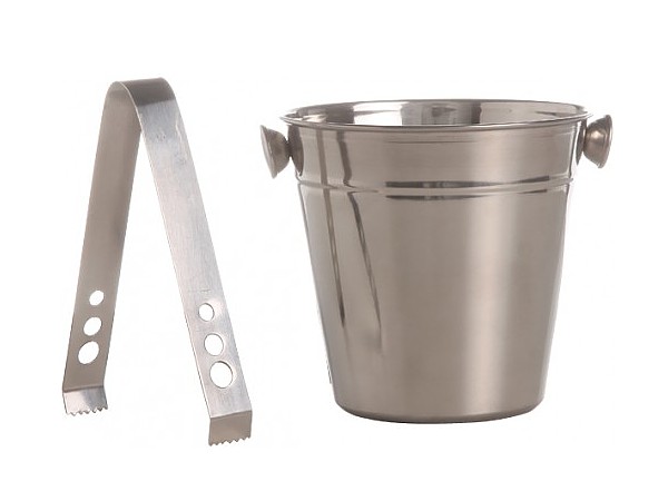 Відро для льоду нерж.+щіпці 0,7л h12см C&T 191139_1